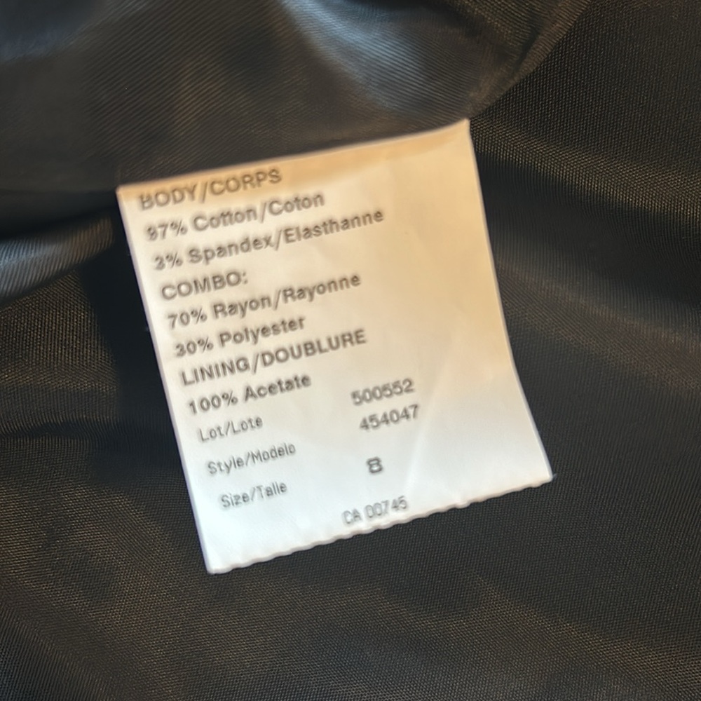 Citrine: Tiered Black and White Spaghetti Strap A Line Dress, Size 8 - Picture 15 of 15